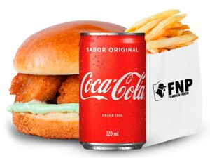 Combo Burguer Chicken Especial + Fritas no saquinho + Coca 220ml  Serve 1