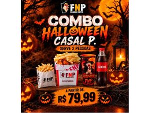 Combo Halloween Casal P + fritas no saquinho + refri + copo
