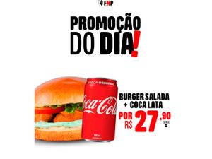 Burguer salada + Coca lata