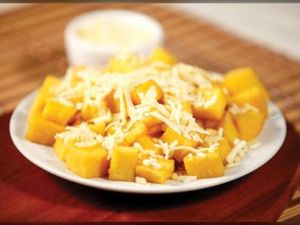 Polenta com Queijo e Bacon