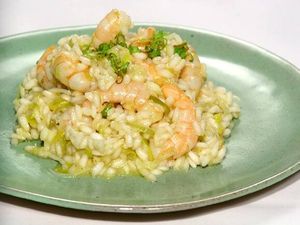 Risoto De Camarão E Alho Poró
