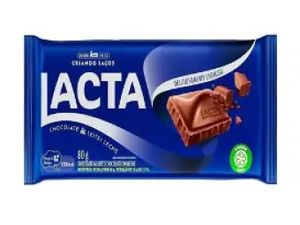 BARRA DE CHOCOLATE AO LEITE LACTA 80G