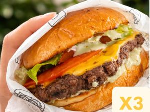 3x Burguer salada + coca-cola 2 litros