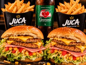 COMBO DE 2 |   REFRI 1L + 2 BATATAS  + 2 LANCHE ORIGINAL (x-salada)