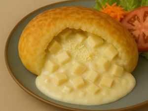 Batata Suíça de Quatro Queijos (Muçarela/ Catupiry/ Provolone/ Parmesão)