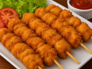 Espeto de  frango empanado