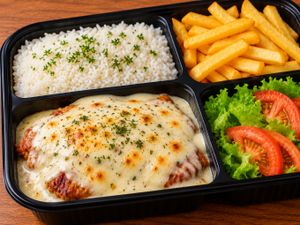 Marmitex Parmegiana 4 queijos
