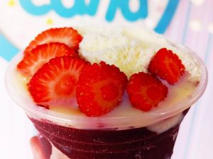 Açaí 500ml Morango+Leite Cond+Leite em pó