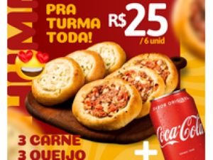 3 CARNE, 3 QUEIJO + COCA LATA  - INDIVIDUAL