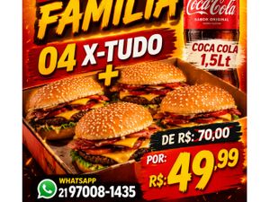 COMBO 4 X-TUDO  + COCA COLA 1,5Lt