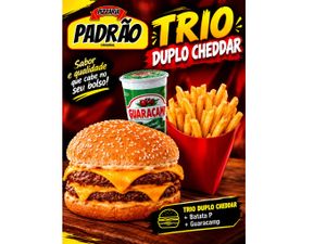 TRIO DUPLO CHEDDAR + BATATA P + GUARACAMP