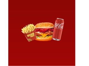 X-tudo + Batata P + Coca Lata