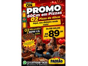02 Pizzas GiGa de 40cm + Guaraná  Antártica 1,5Lt