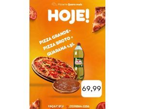 1 Pizza Meio Mozarela Meio Calabresa ( Grande 8 Fatias )