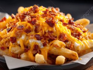 Batata Frita com Cheddar e Bacon