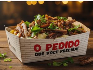 Batata premium com lagarto desfiado