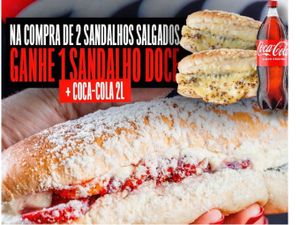 2 Sand Salgados = 1  Coca Cola 600ml Grátis