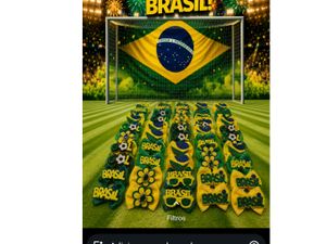 LAÇO MÉDIO APLIQUES DE EVA COPA DO MUNDO