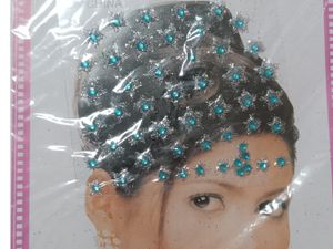 PIERCING PRATA COM AZUL