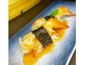 Niguiri Camarão e Pimenta Thai