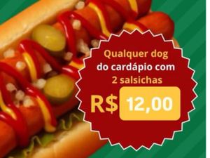 promo dog com 2 salsichas 13,90