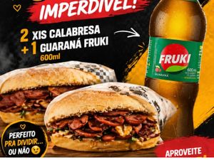 Combo Casal ( 2 Xis Calabresa + Fruki 600)