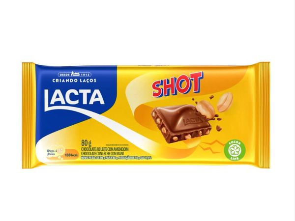 Barra Chocolate ao Leite com Amendoim Shot 80g