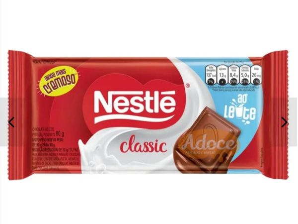 Barra Chocolate ao Leite Classic 80g