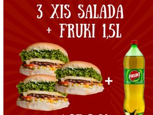 3 XIS SALADA + REFRIGERANTE 1,5L