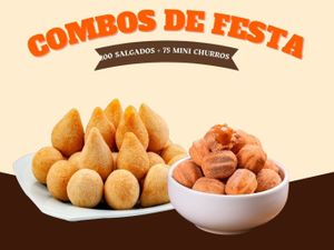 200 SALGADOS + 75 MINI CHURROS