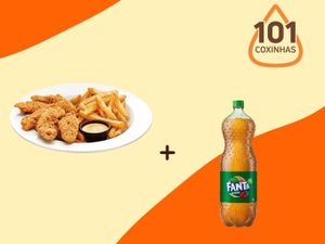 porção de frango empanado + 1 fanta 2l
