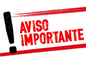 AVISO IMPORTANTE