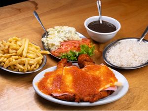 Refeição com bife de Alcatra